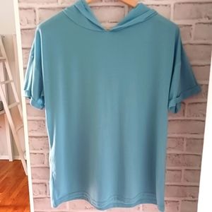 Pro Player • Women's Plus Size Pullover Rolled-Up Short Sleeve Hoodie T-…